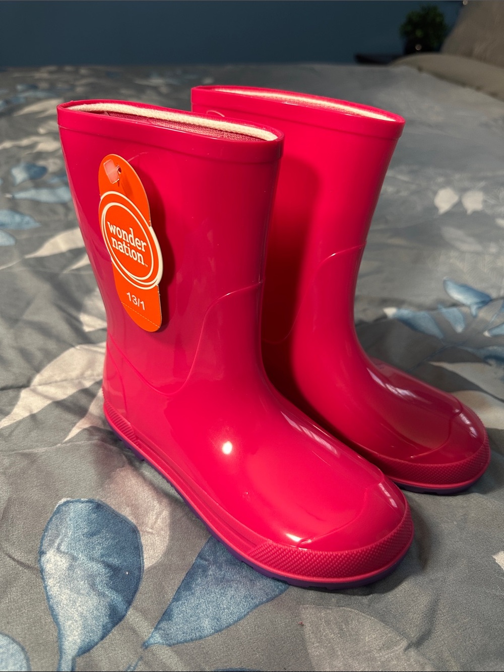 NWTS wonder nation Bright Pink Kids Rain Boots Sz 13/1 ☔️🩷